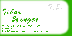tibor szinger business card